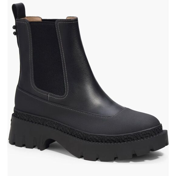 Coach Jayla Lug Sole Black Leather Chelsea Boot womens size 8.5 - Picture 8 of 14